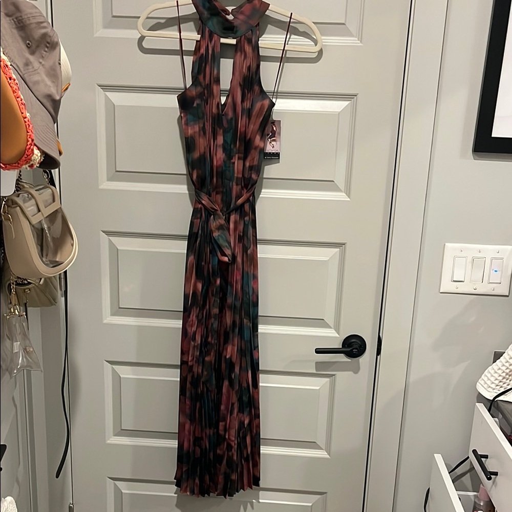 Halter Pleated Mis dress NWT